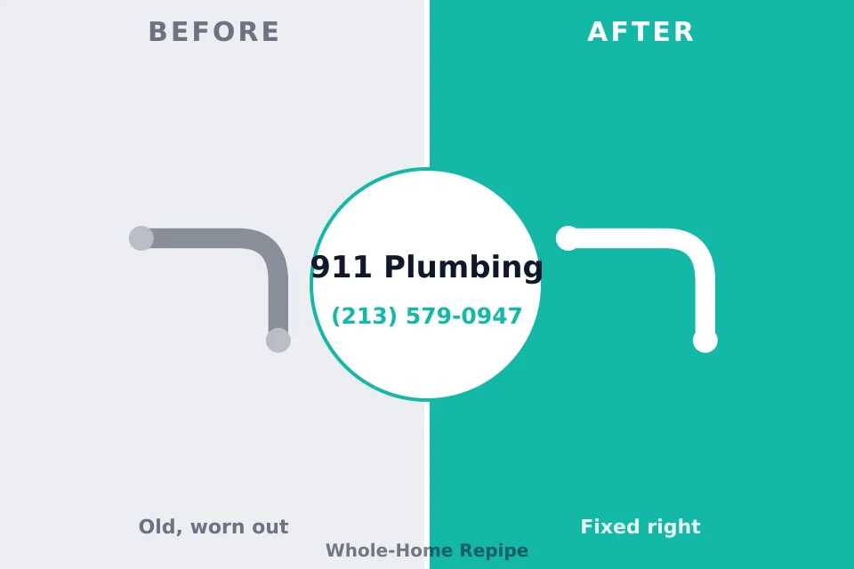 Before and after: plumbing repair New Milford, IL